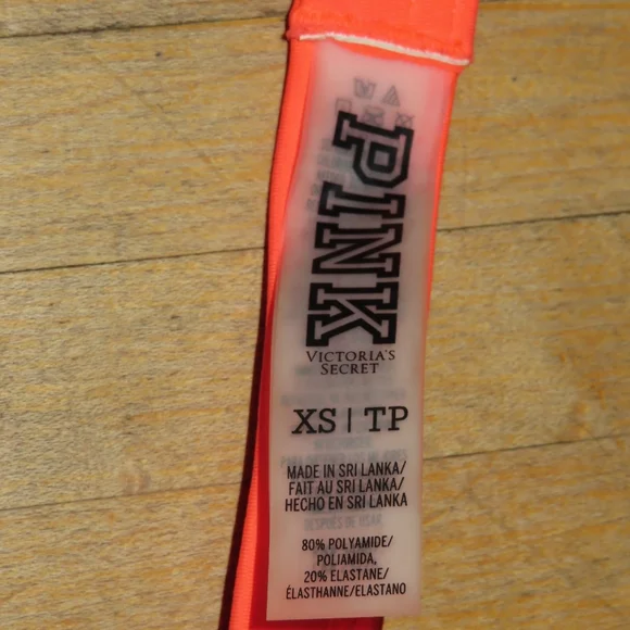 RARE Victoria's Secret PINK Hunter Orange Leopard Cheeky Tiny Pushup Bikini XS - Picture 14 of 15